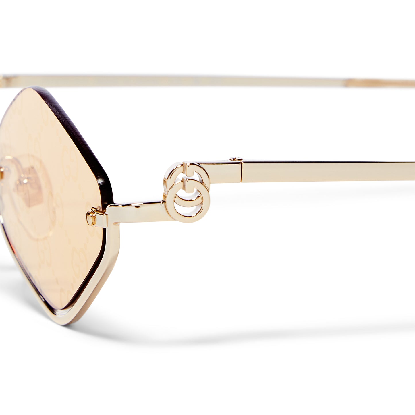 Gucci Geometric Frame Sunglasses (Gold/Yellow)