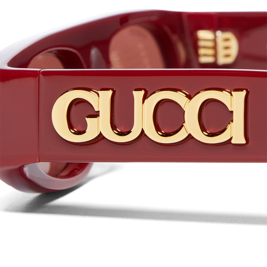 Gucci Flat Top Sunglasses (Burgundy/Brown)