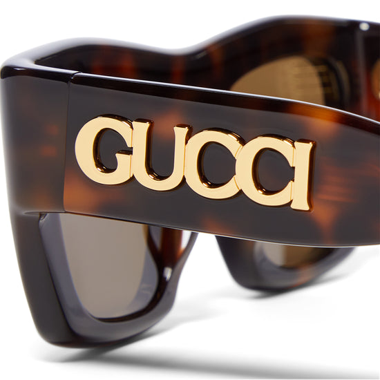 Gucci Square Sunglasses (Havana/Brown)