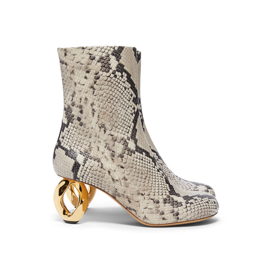 JW Anderson Chain Heel Ankle Boot (Natural)
