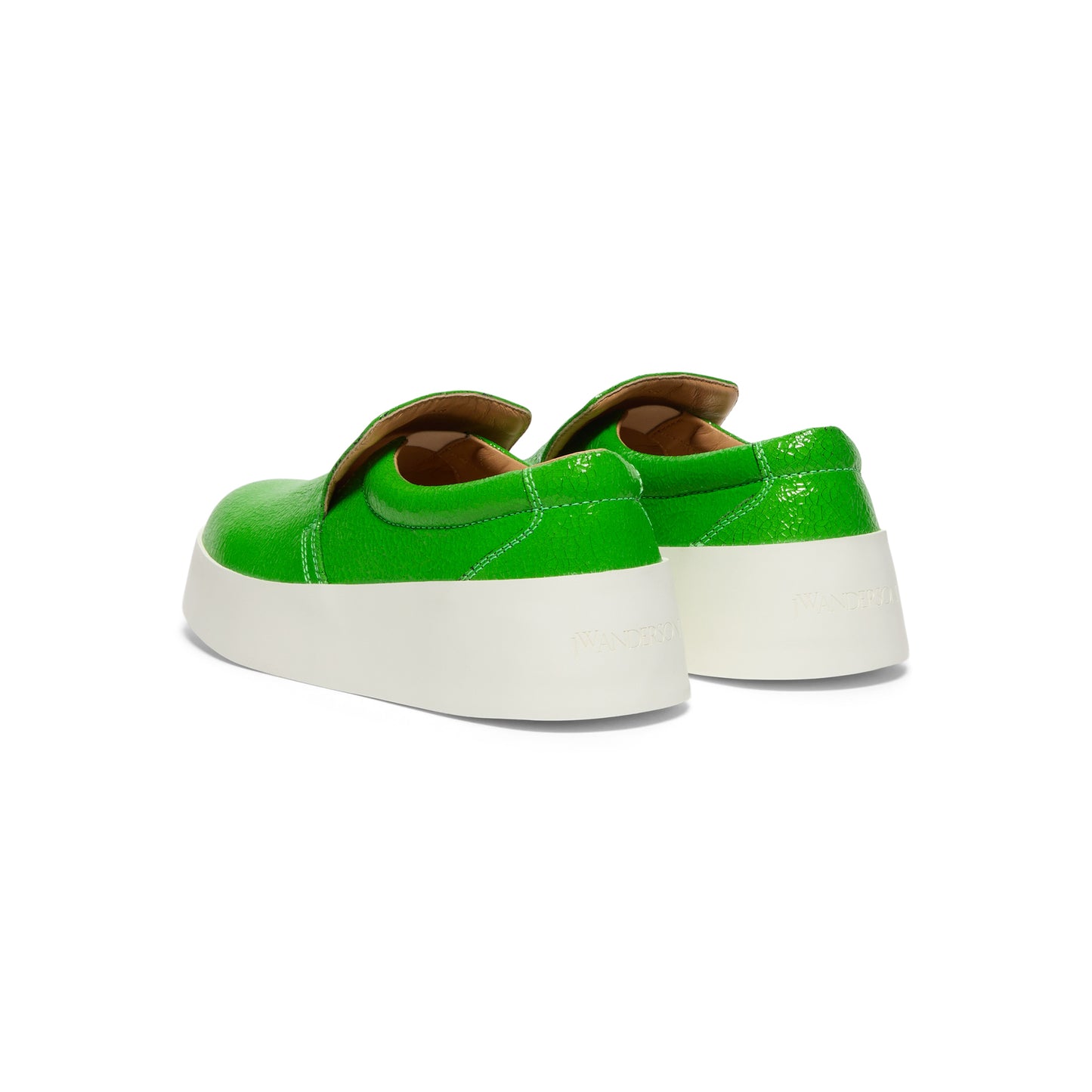JW Anderson Cracked Leather Slip On (Bright Green)