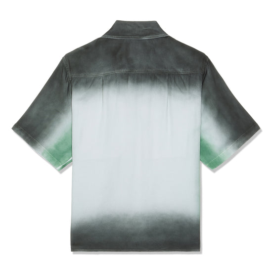 Jungles Spray Dye Button Up (White Base/Green Spray Dye)