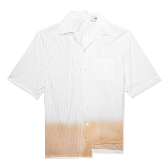 Lanvin Asymmetric Cotton Shirt (White/Beige)