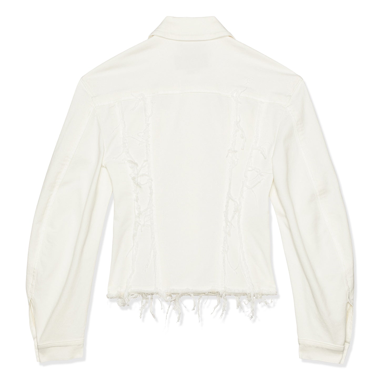 Lanvin Distressed Fitted Denim Jacket (Optic White)