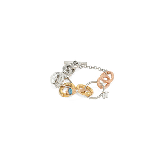 MARNI Two Toned Ring Charm Bracelet (Vintage Nichel/Deep Gold)