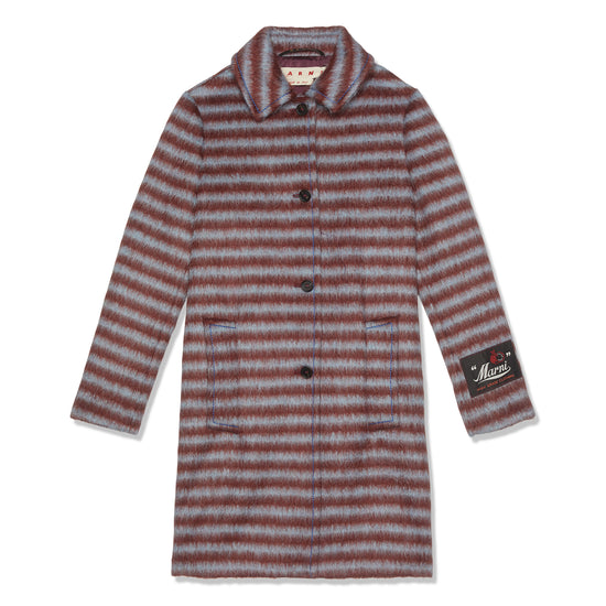 MARNI Stripes Wool Coat (Burgundy)