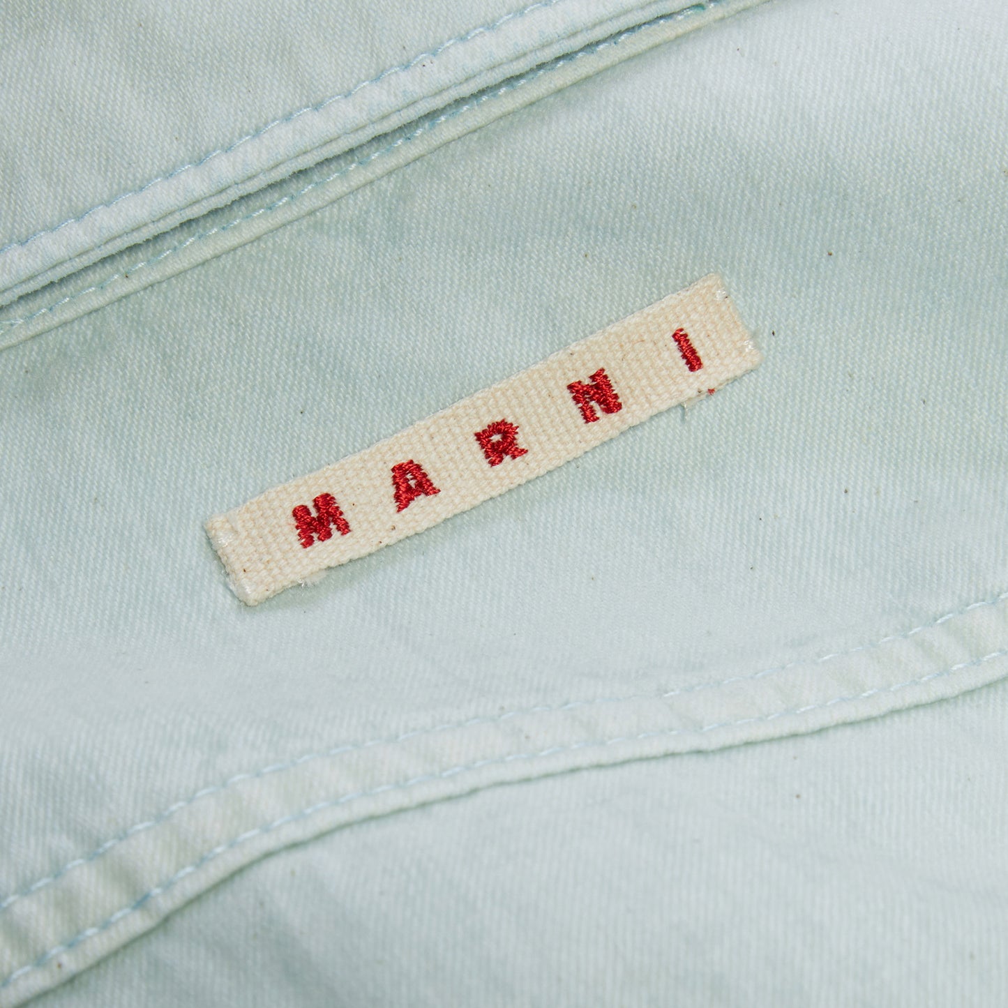 MARNI Shirt Logo Patch Long-Sleeved Shirt (Aquamarine)