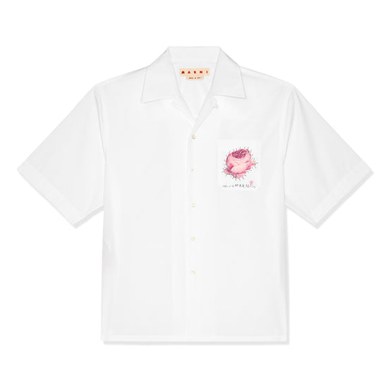 MARNI Flower Patch Poplin Bowling Shirt (Lily White)