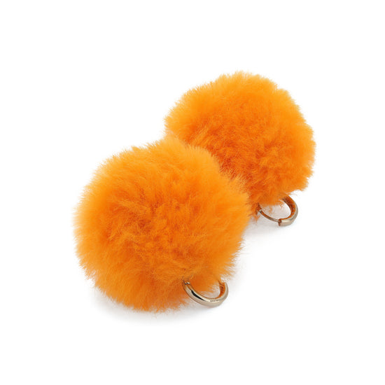 MARNI Fluffy Pom-Pom Earrings (Orange)