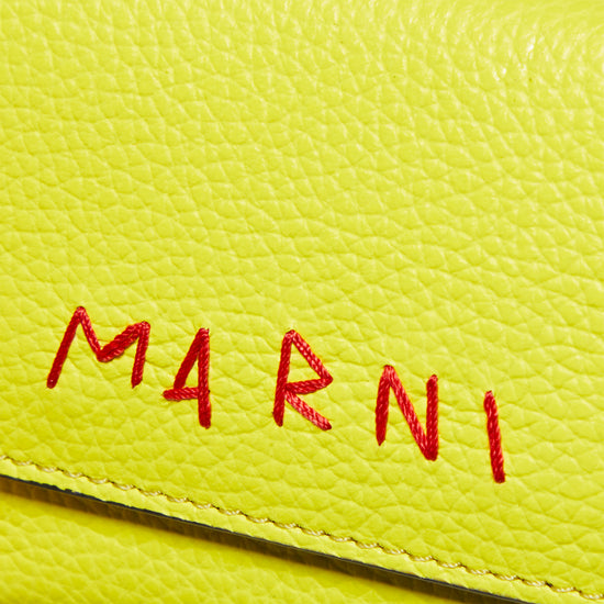 MARNI Embroidered Logo Keychain Wallet (Celery)
