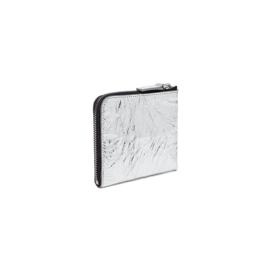 MARNI Leather Zip-Around Prisma Wallet (Silver)