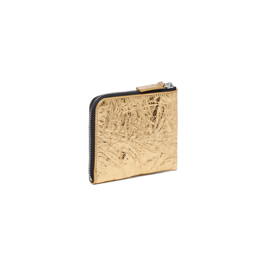 MARNI Leather Zip-Around Prisma Wallet (Gold)