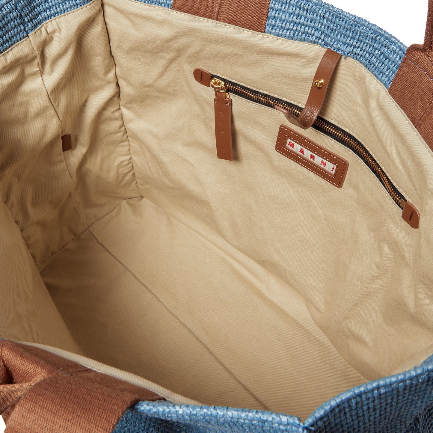 MARNI Large Basket Tote Bag (Opal/Moca)