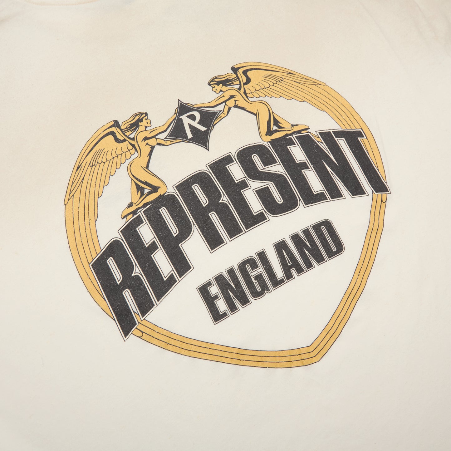 REPRESENT Angel Border T-Shirt (Washed Ecru)