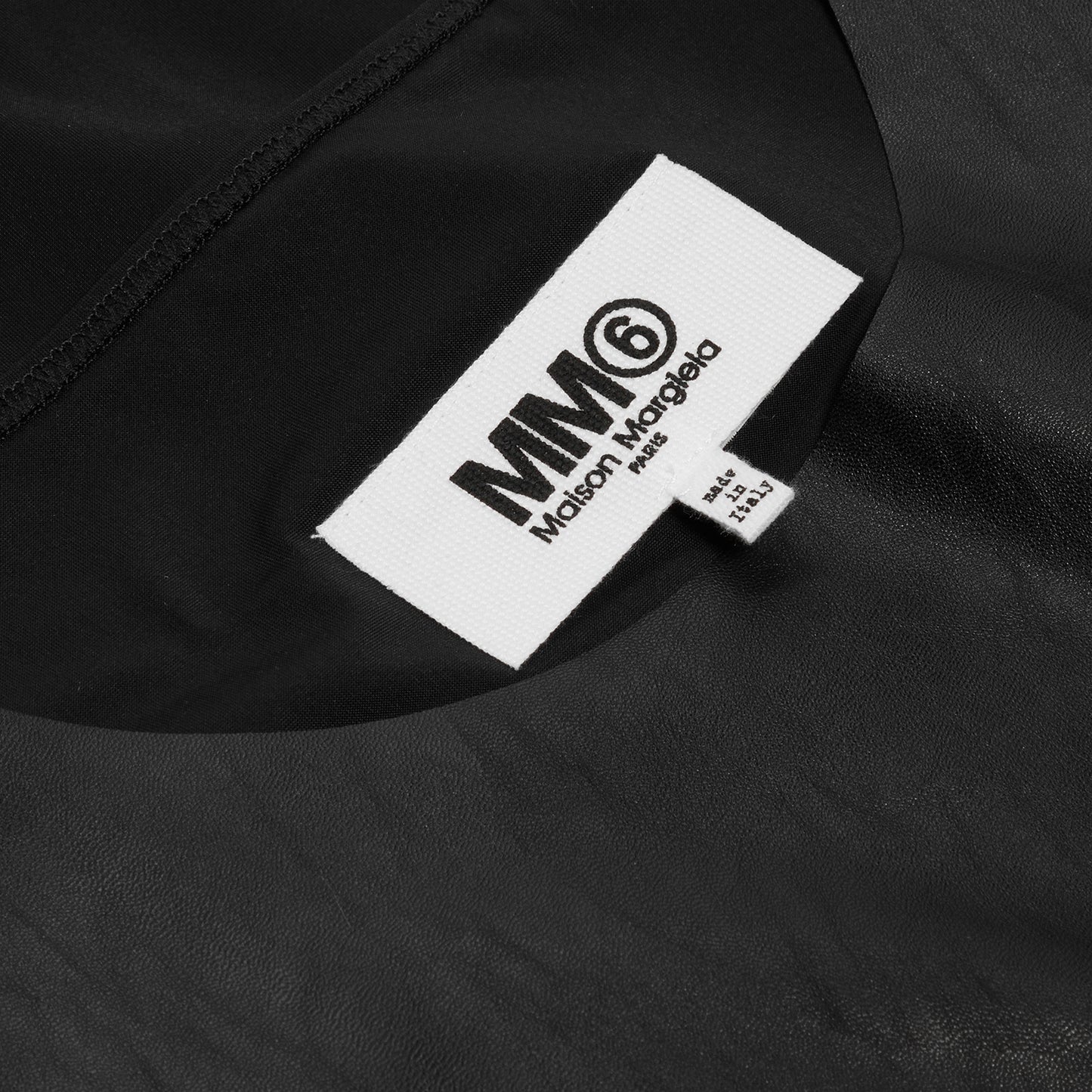 MM6 Maison Margiela Leather Effect Bodysuit (Black)
