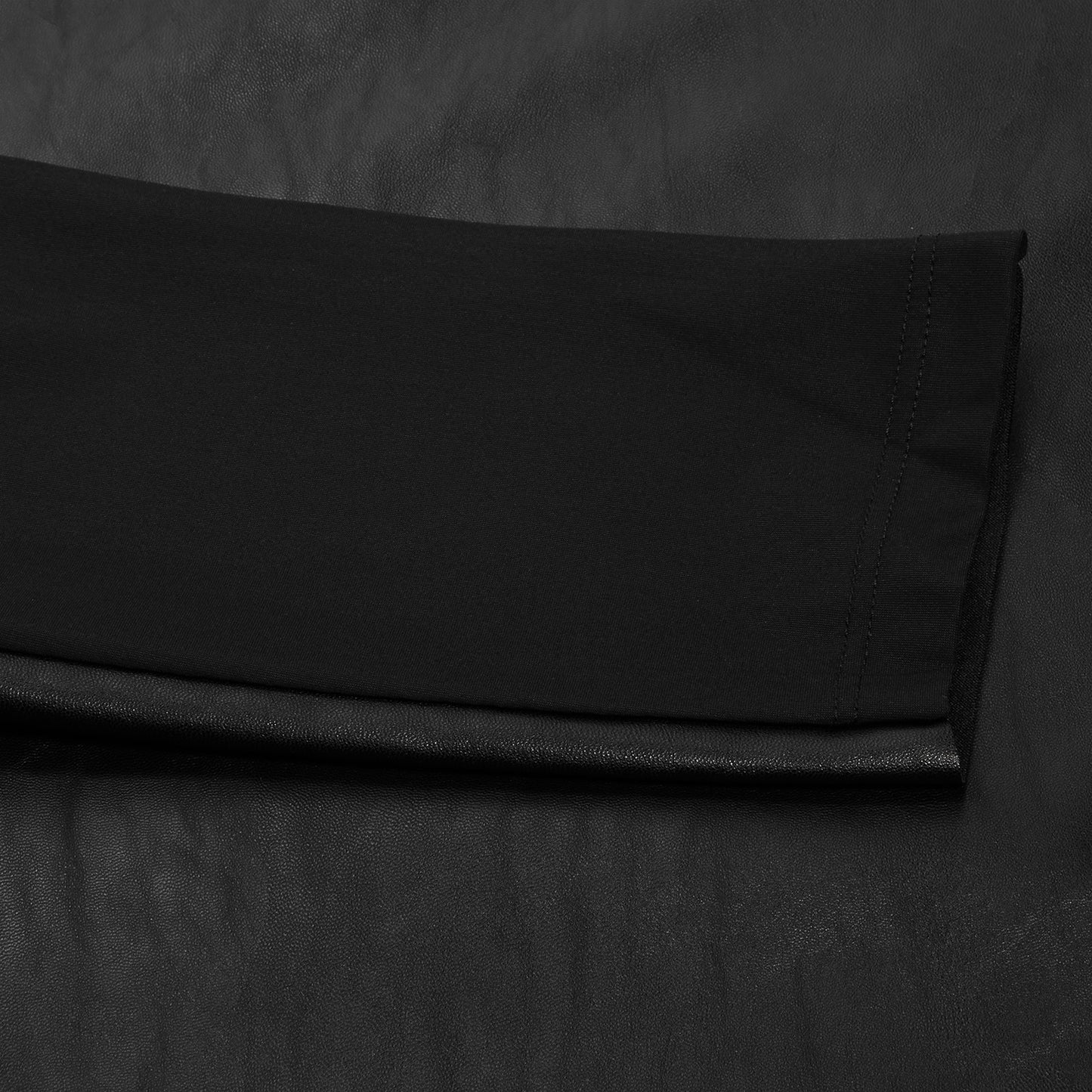 MM6 Maison Margiela Leather Effect Long-Sleeved Top (Black)