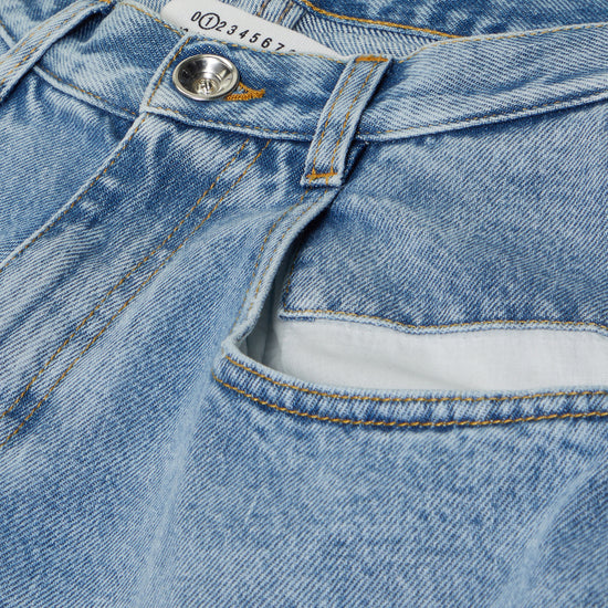Maison Margiela Contrast Pocket Straight Leg Jeans (Blue)
