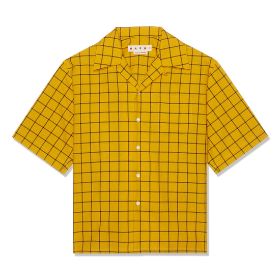 Marni Short Sleeve Wool Check Shirt (Maize)