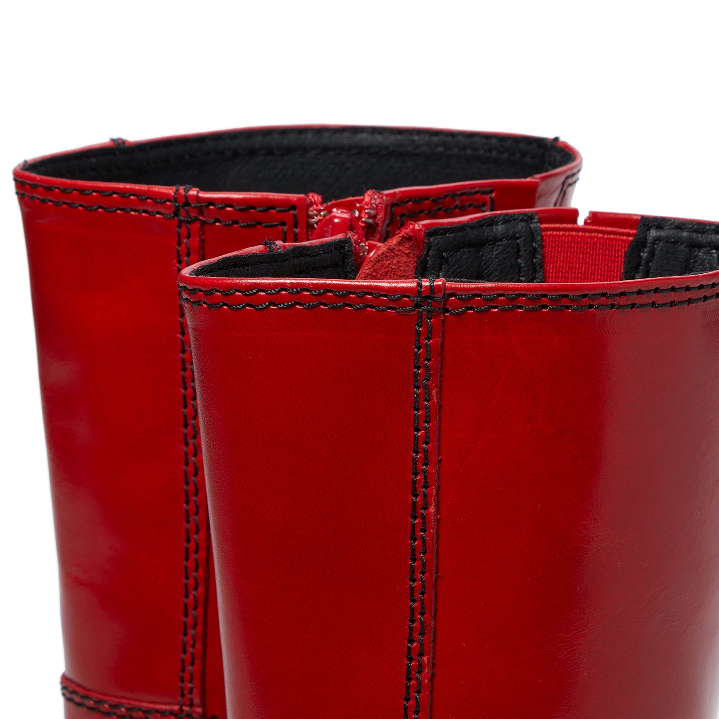 Miista Heya Leather panel Boots (Red)