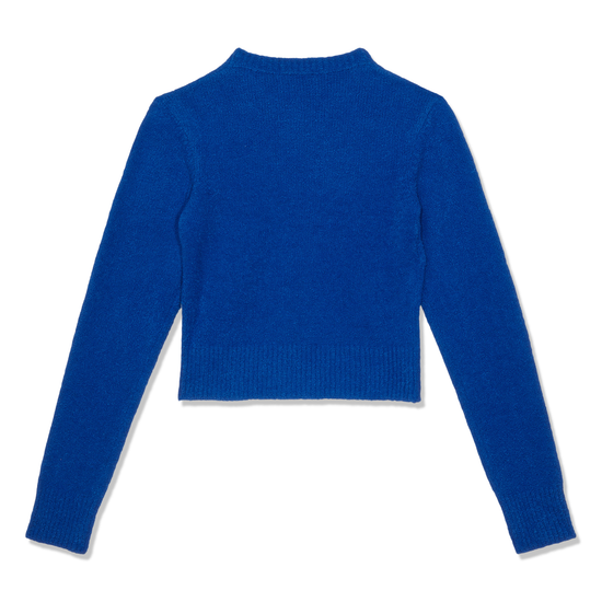 Moschino Jeans Logo Patch Cropped Sweater (Blue)