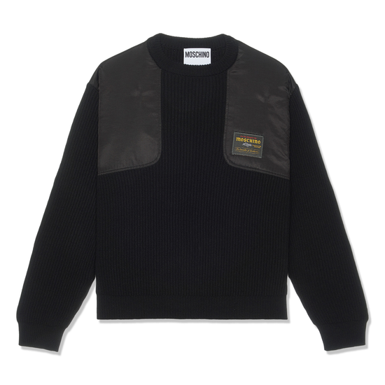 Moschino Inside Out Wool Sweater (Black)
