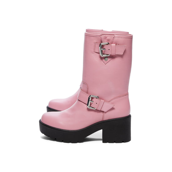 Moschino Jeans Pin Buckle Boot (Pink)
