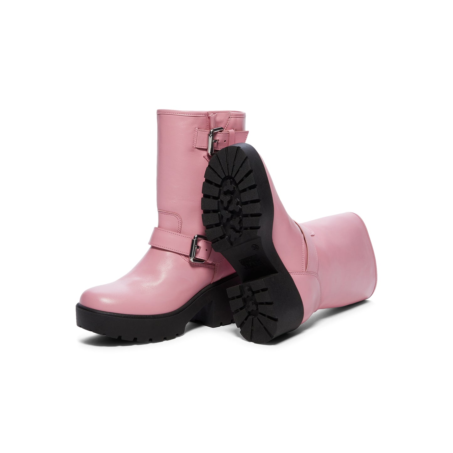 Moschino Jeans Pin Buckle Boot (Pink)
