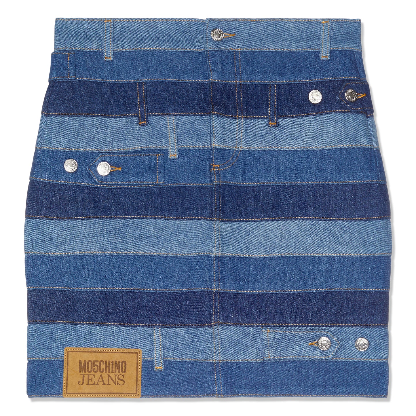 Moschino Jeans Patchwork Miniskirt (Fantasy Print Multi)