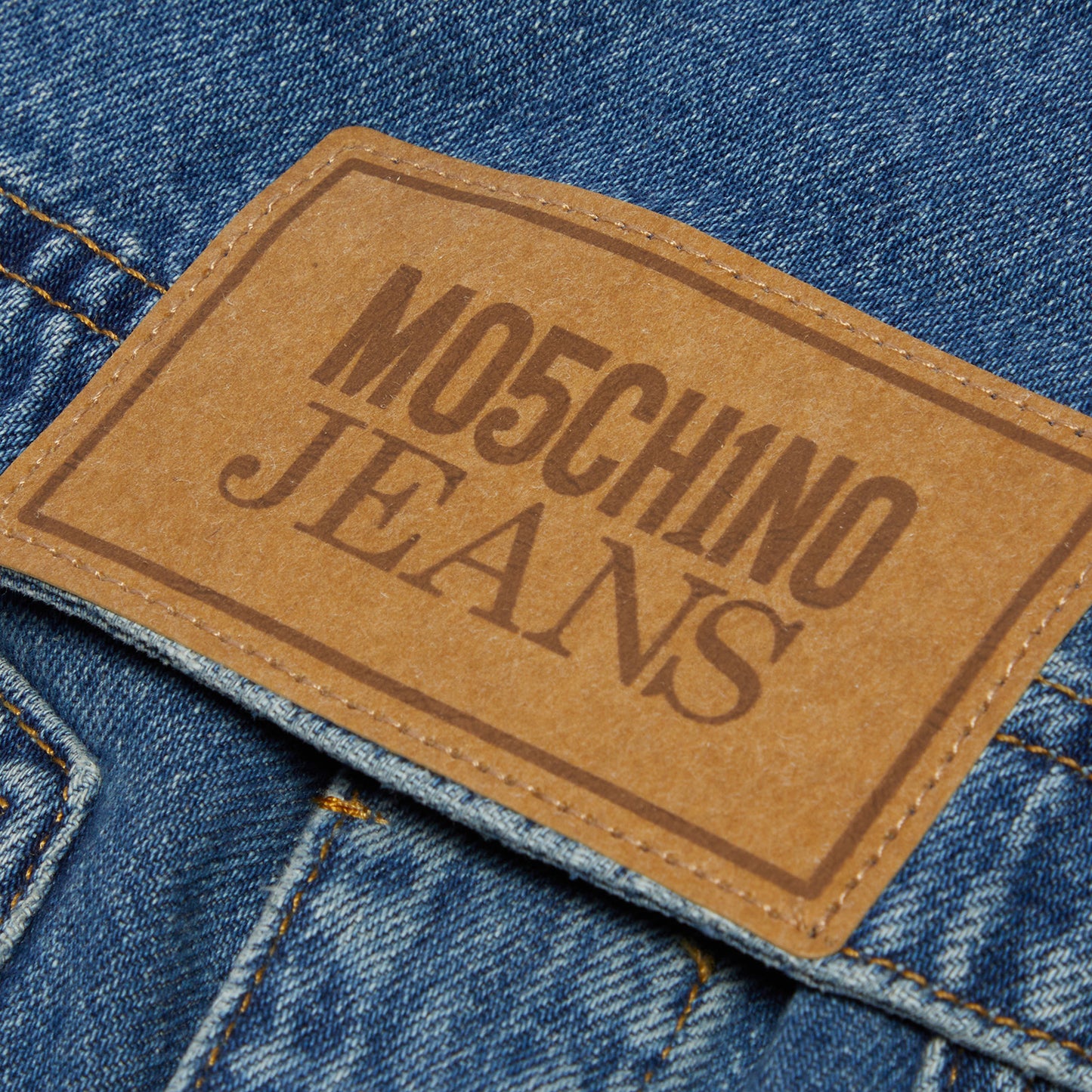 Moschino Jeans Cropped Denim Jacket (Fantasy print Blue Multi)