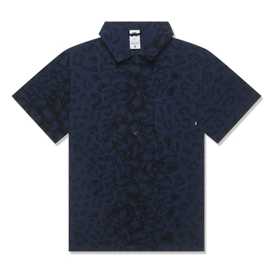 Nike SB Print Bowler Short-Sleeve Button Up Skate Shirt (Midnight Navy)