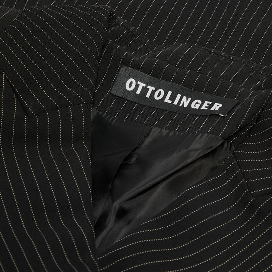 Ottolinger x Tomorrow Fitted Belt Blazer (Black Pinstripe)