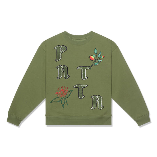 Patta Flowers Crewneck Sweater (Loden Green)