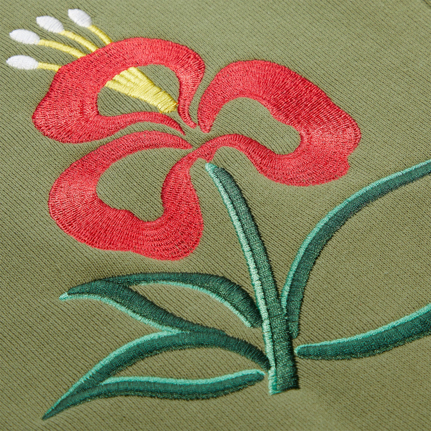 Patta Flowers Crewneck Sweater (Loden Green)