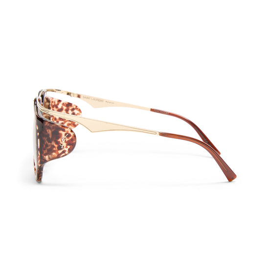 Saint Laurent Amelia Sunglasses (Havana/Gold/Brown)