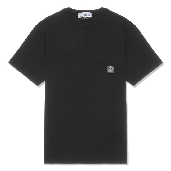 Stone Island Garment Dyed Logo T-Shirt (Black)