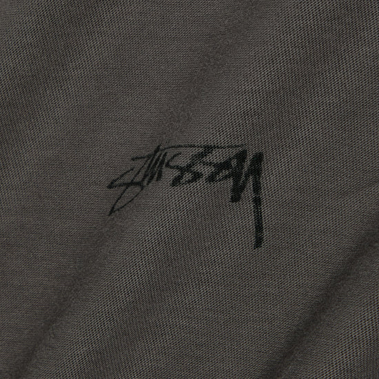 Stussy Pigment Dyed Inside Out Long Sleeve Crew (Faded Black)