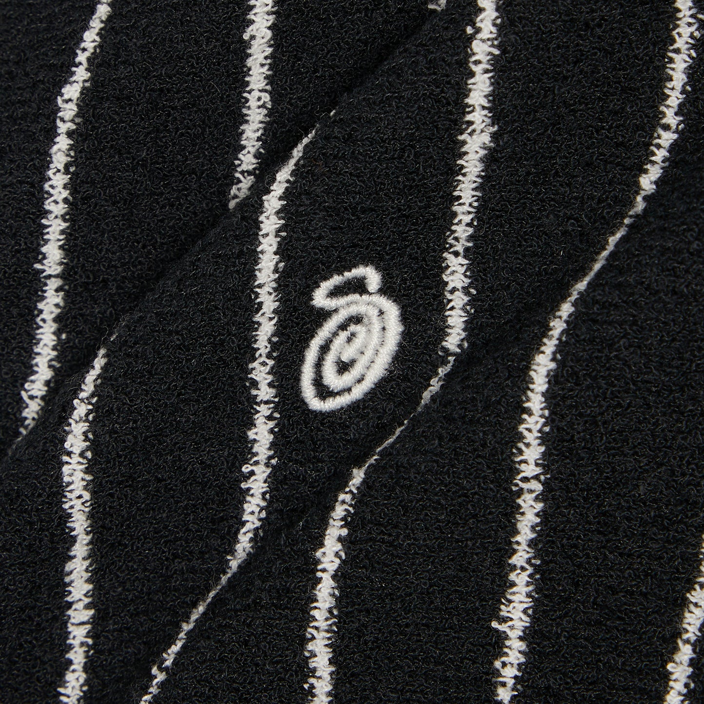 Stussy Light Weight Long Sleeve Zip Polo (Black Stripe)