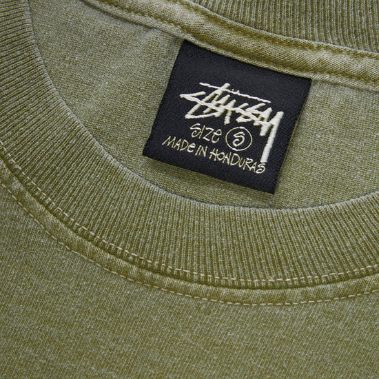 Stussy Intl. Crew Pigment Dyed Long Sleeve Tee (Olive)
