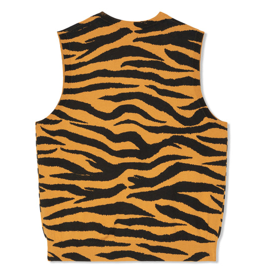 Stussy Tiger Printed Sweater Vest (Mustard)