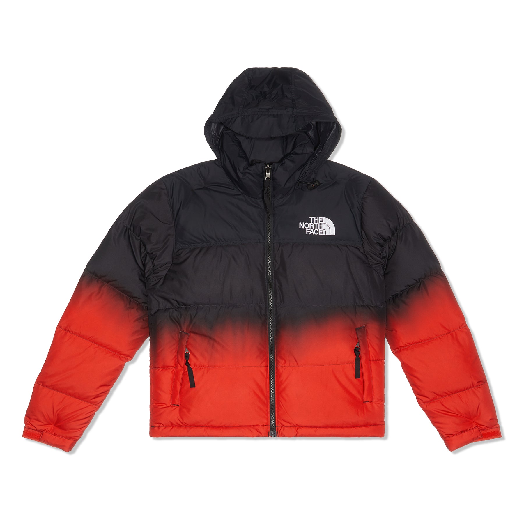 The North Face Womens 96 Nuptse Dip Dye Jacket (Fiery Red Dip Dye