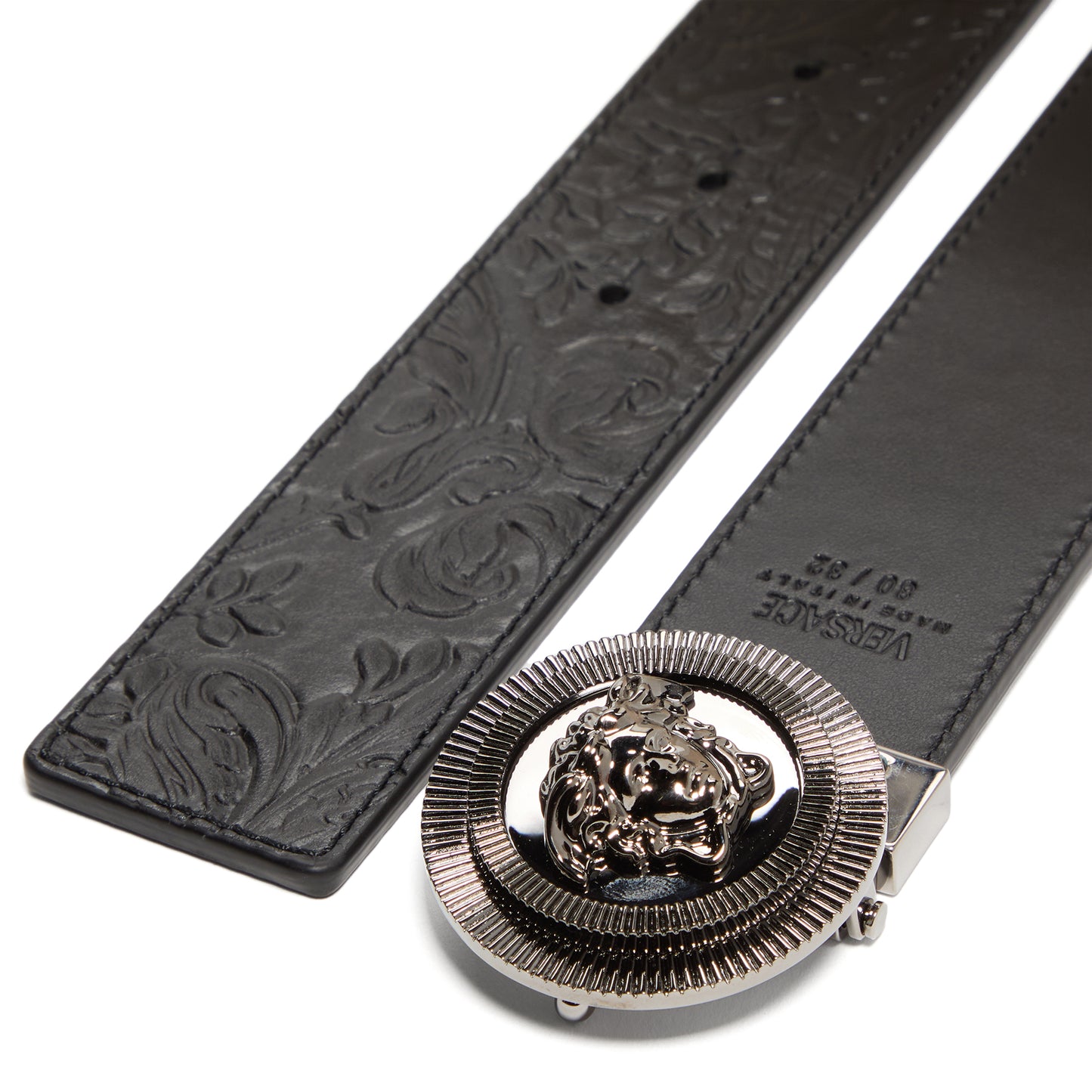 Versace Reversible Belt (Black/Ruthenium)