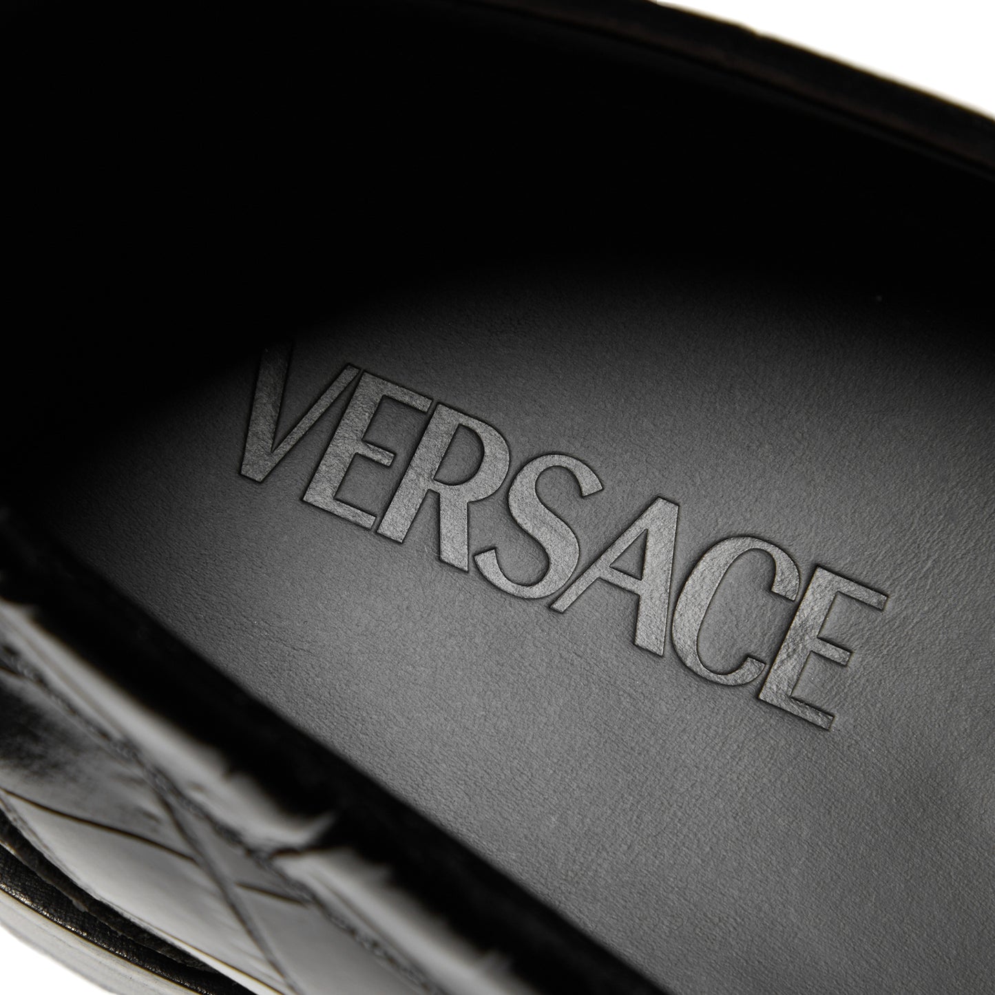 Vesace Croc Effect Medusa '95 Loafer (Black/Versace Gold)