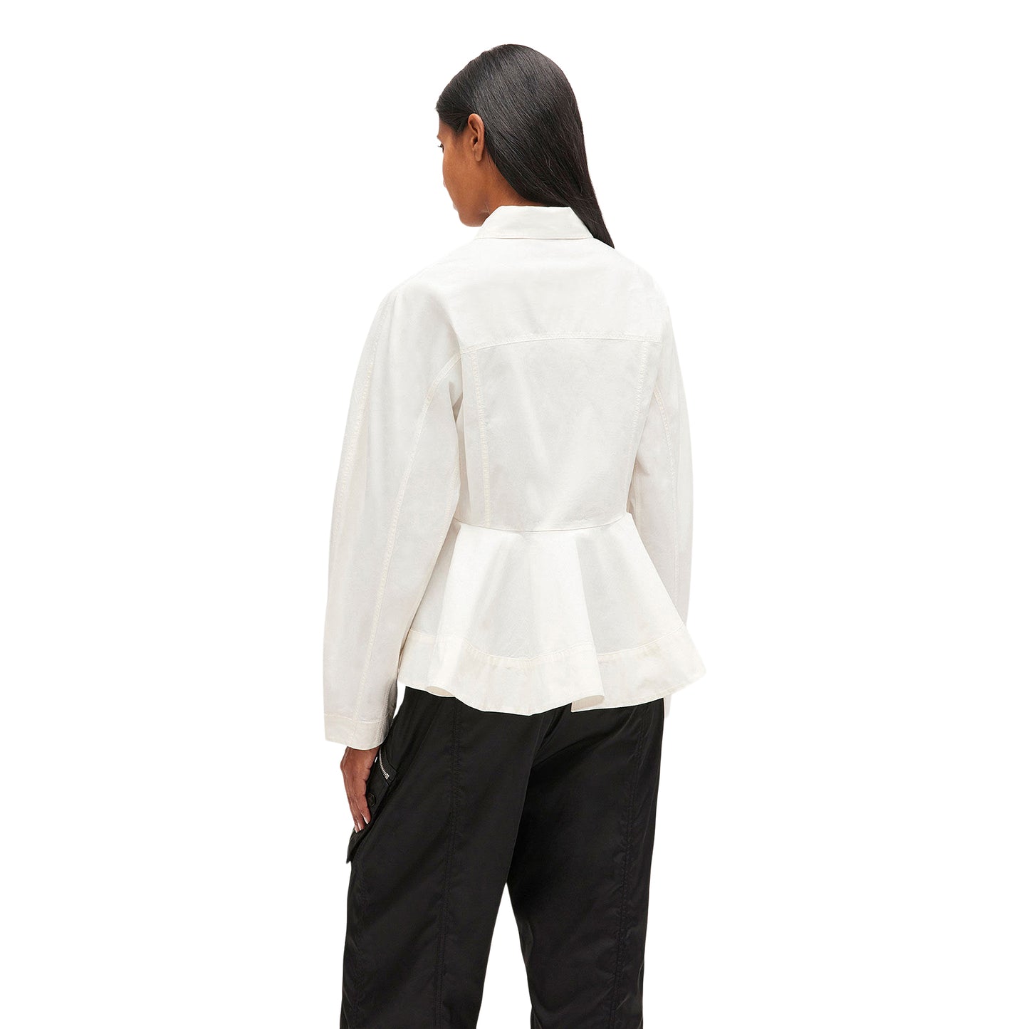 GANNI Peplum Shirt (Egret)