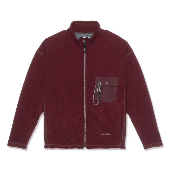and wander Re Wool JQ Stand Zip (Bordeaux)