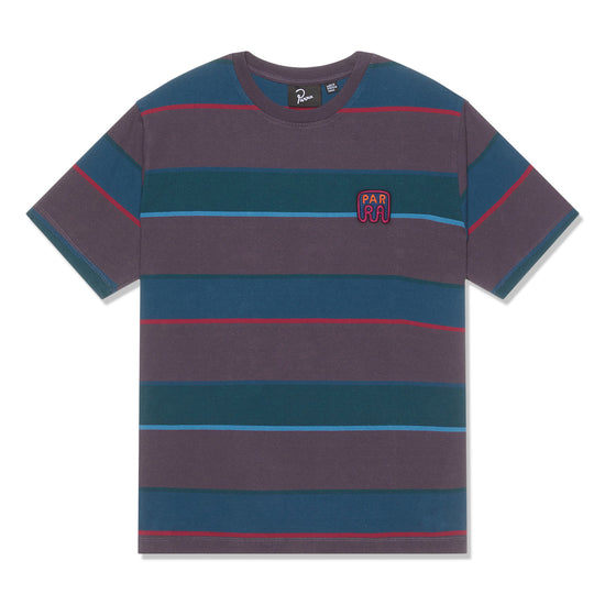 by Parra Fast Food Logo Striped T-Shirt (Aubergine)