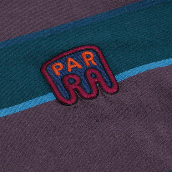 by Parra Fast Food Logo Striped T-Shirt (Aubergine)