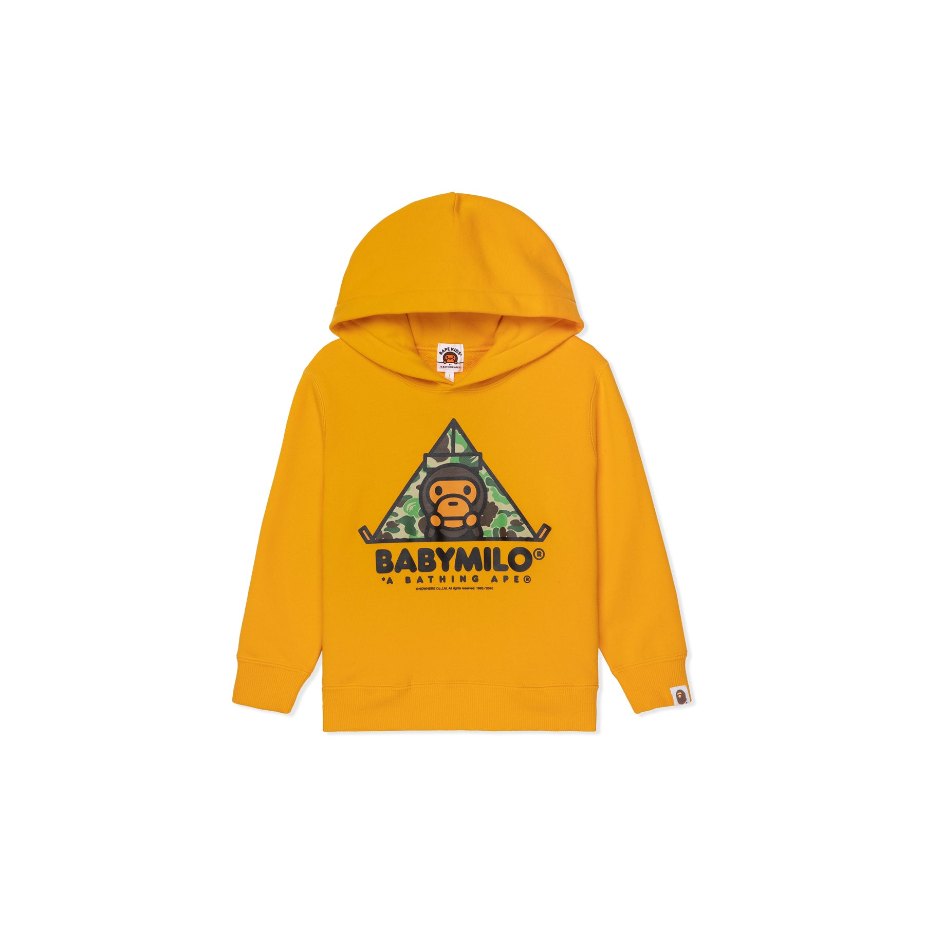 A Bathing Ape Kids Baby Milo Tent Pullover Hoodie (Yellow)