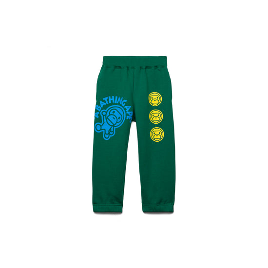 A Bathing Ape Kids Multi Baby Milo Print Sweat Pants (Green)