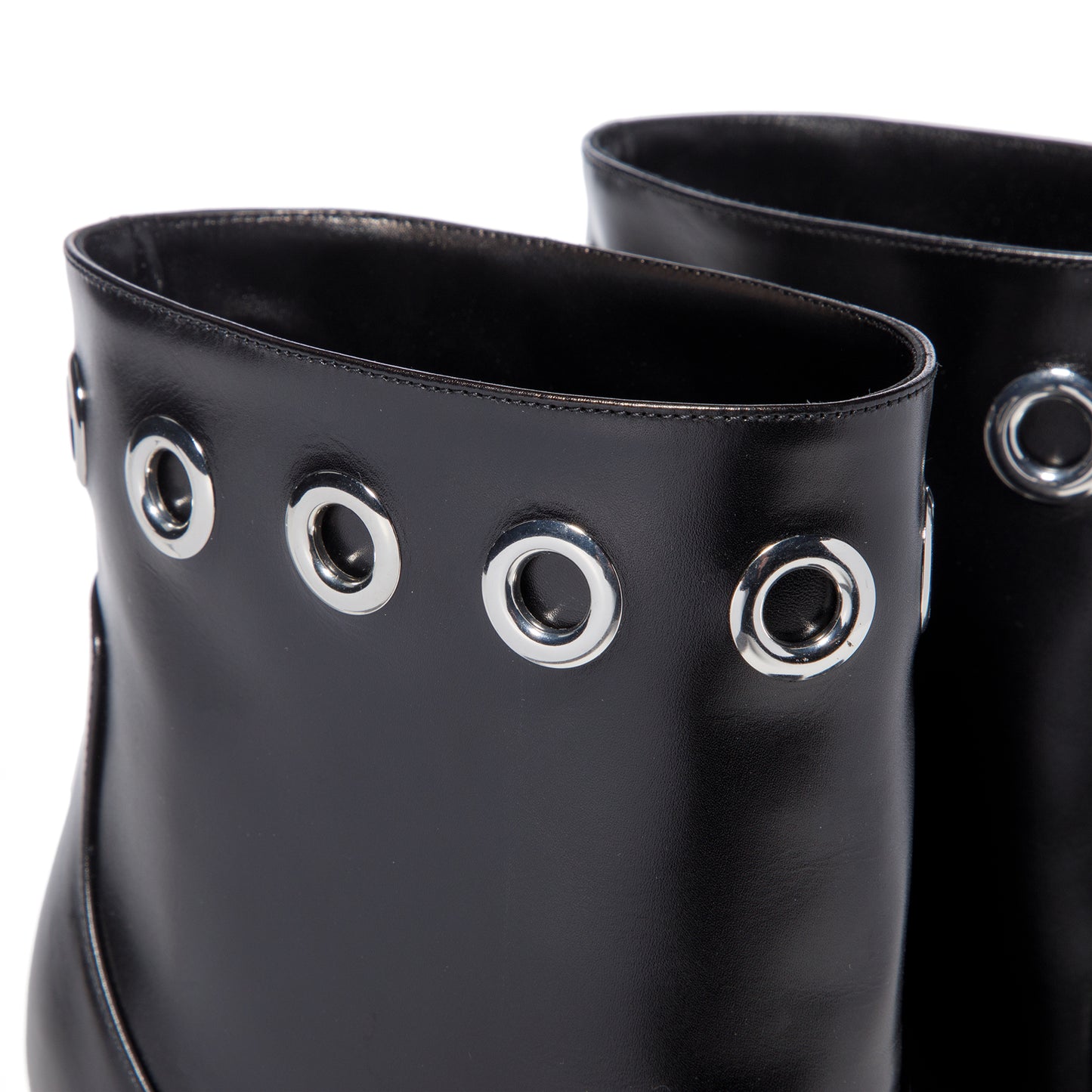 Alexander McQueen Eyelet Platform Boot (Black/Silver)