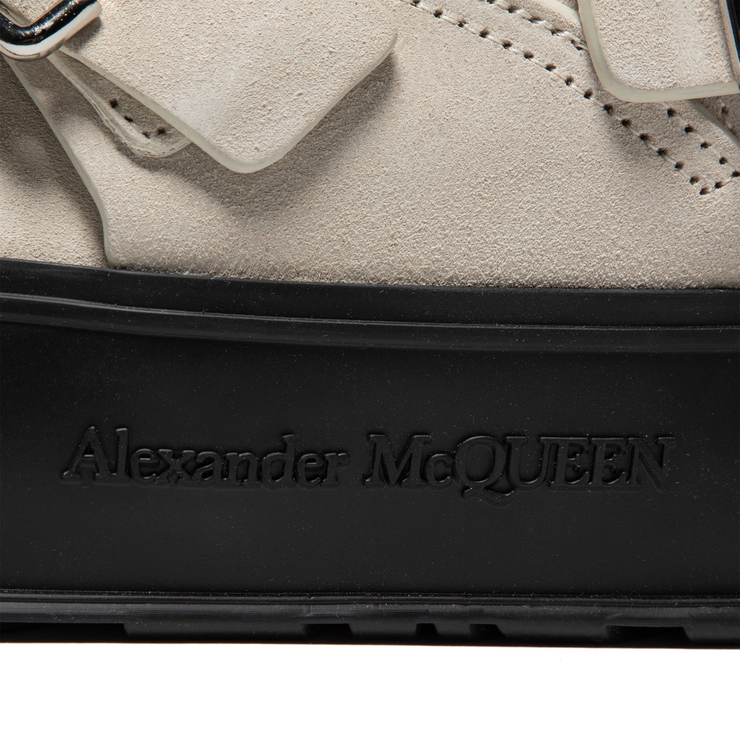Alexander McQueen Mount Slick Sandal (Pale Beige/Silver)